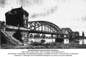 Alte Eisenbahnbrücke bei Worms